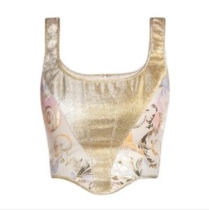 Versace Jeans Couture Metallic Bustier Top